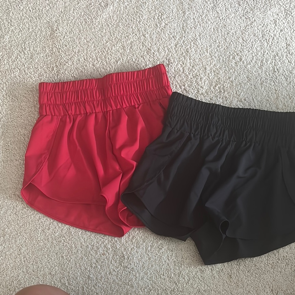 Women's Red and Black Shorts